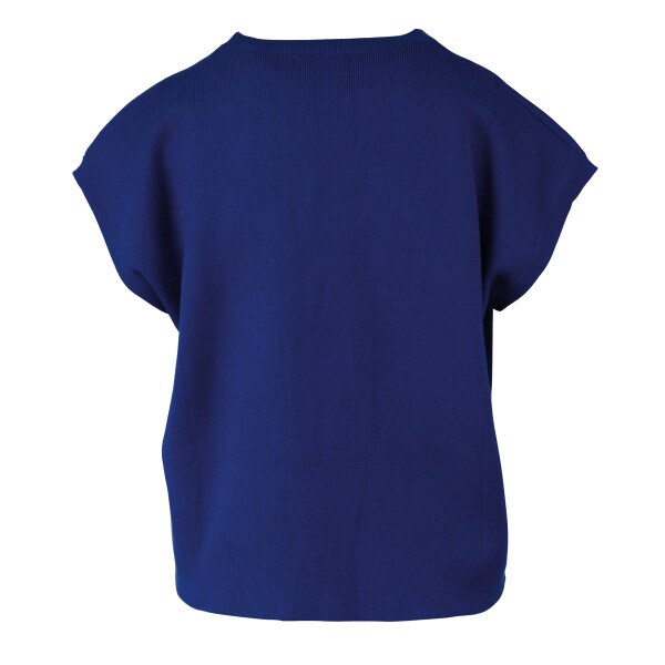 Women's short sleeve touch down royal blue sweater